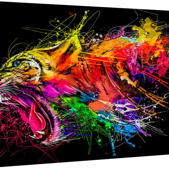 Leinwand Abstrakt Tiger Tiere Bilder Wandbilder - Hochwertiger Kunstdruck A3480