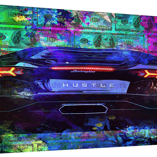 Leinwand Bilder Pop Art Sportwagen Luxus Auto Wandbilder-Hochwertiger Kunstdruck B8270