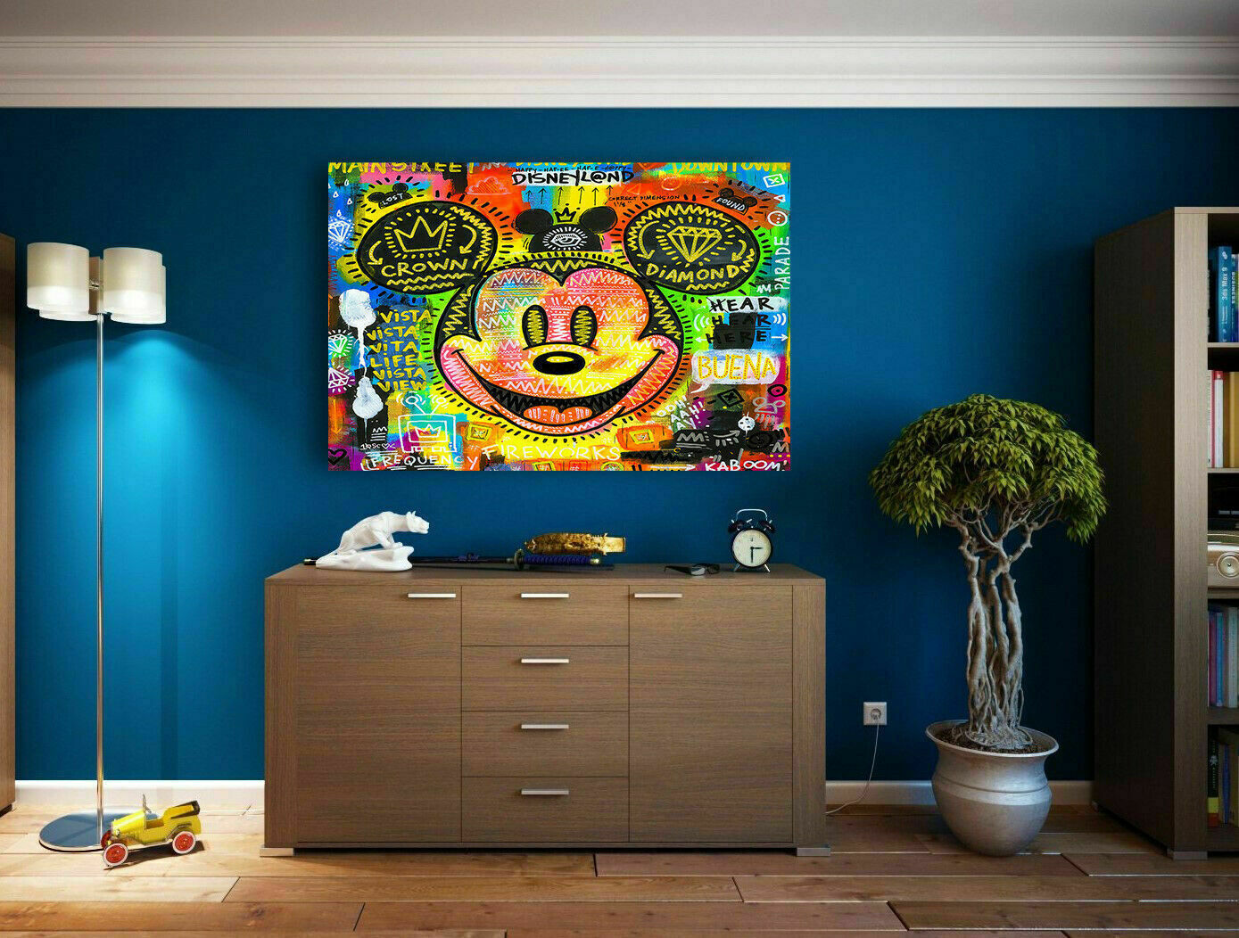 Pop Art Micky Maus Funny Leinwand Bilder Wandbilder - Hochwertiger Kunstdruck B8168