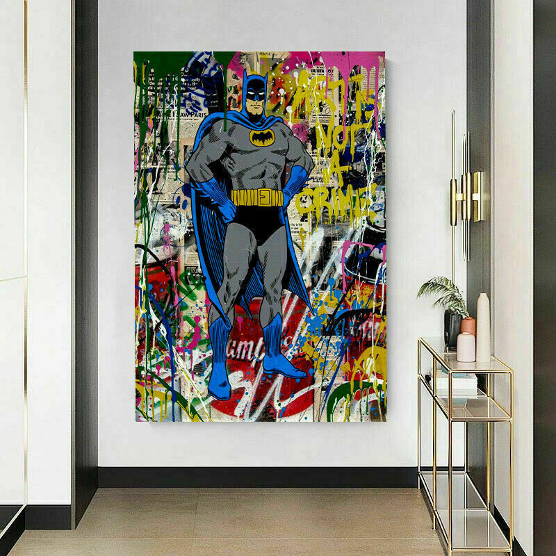 Pop Art Batman Hero Held Leinwand Bilder Wandbilder - Hochwertiger Kunstdruck P5406