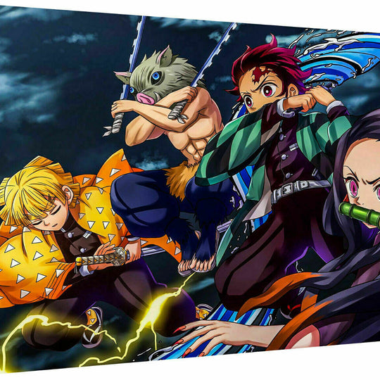 Leinwand Demon Slayer Anime Bilder Wandbilder - Hochwertiger Kunstdruck A3555