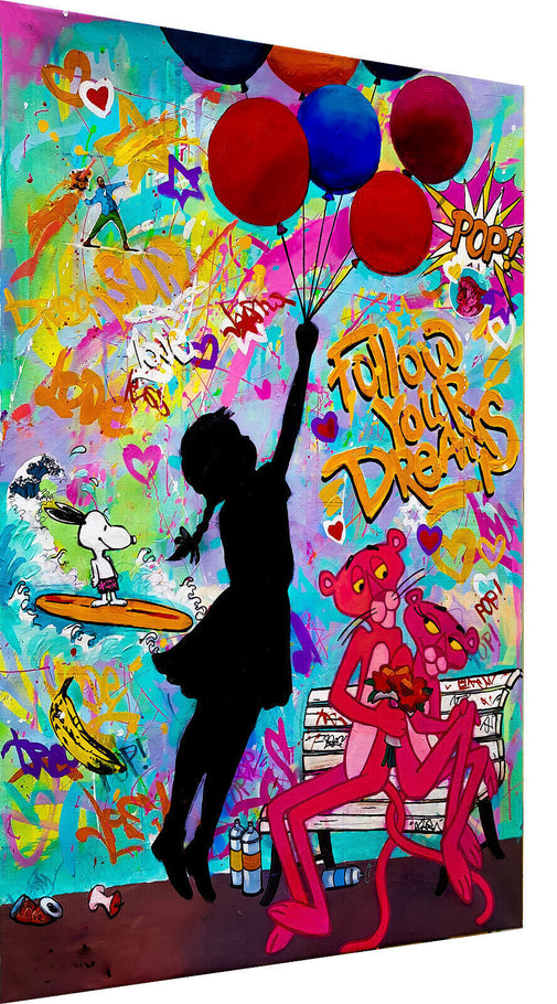 Leinwand Bilder Follow your dreams Pop Art Wandbilder - Hochwertiger Kunstdruck B8211