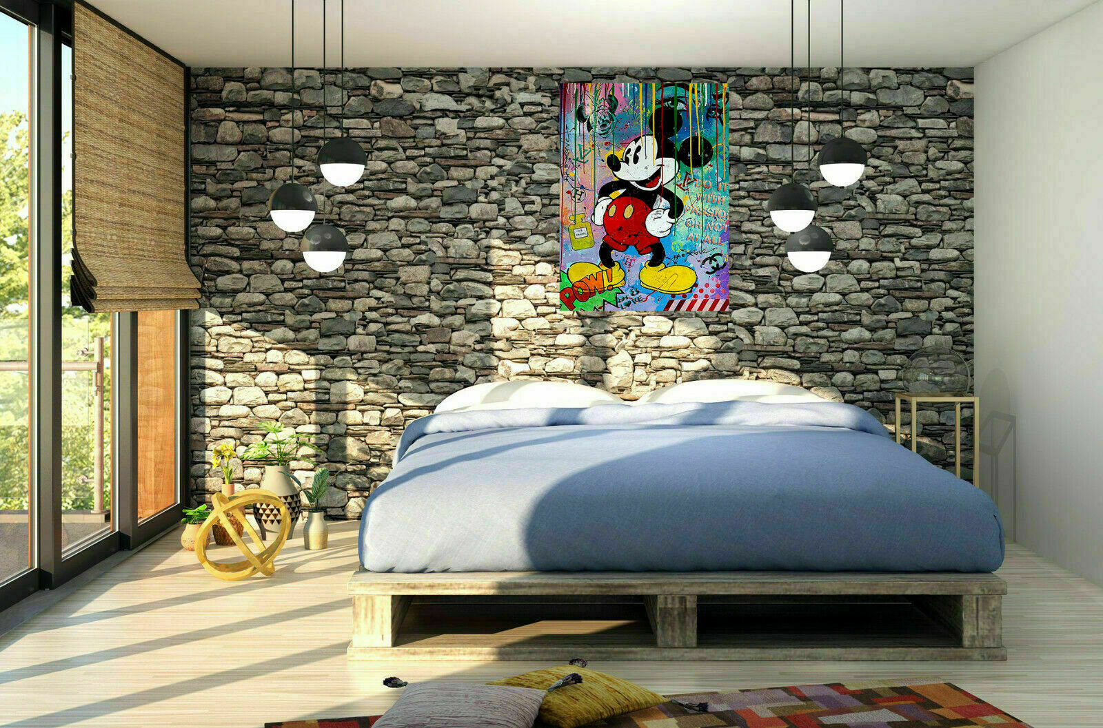 Pop Art Kunst Micky Maus Leinwand Bilder Wandbilder - Hochwertiger Kunstdruck B8311