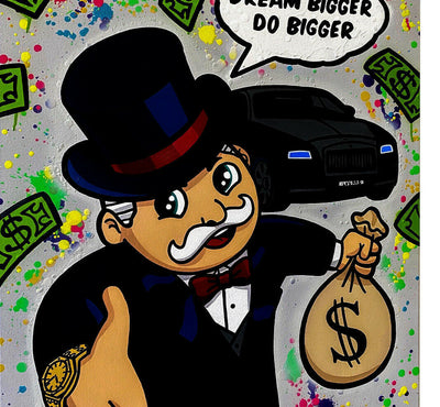 Pop Art Little Monopoly Money Leinwand Wandbilder - Hochwertiger Kunstdruck B8064