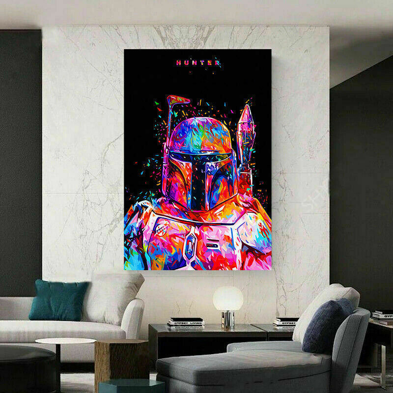 Hunter Star Wars Abstrakt Leinwand Bilder Wandbilder - Hochwertiger Kunstdruck B8116