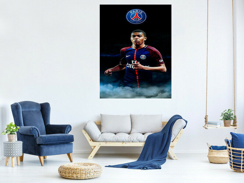 Leinwand Bilder Wandbilder Sport Fußball Kylian Mbappe  -Hochwertiger Kunstdruck A3224