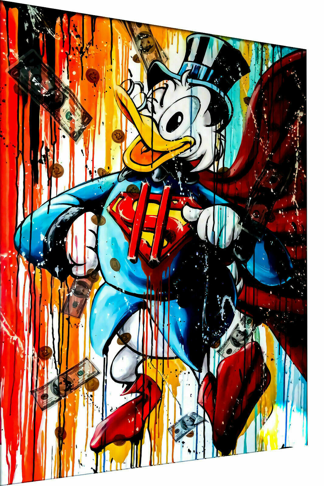 Pop Art Donald Duck Comic Leinwand Bilder Wandbilder - Hochwertiger Kunstdruck B8003