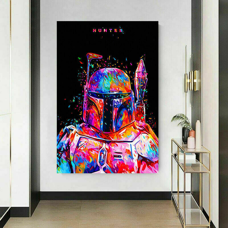 Hunter Star Wars Abstrakt Leinwand Bilder Wandbilder - Hochwertiger Kunstdruck B8116