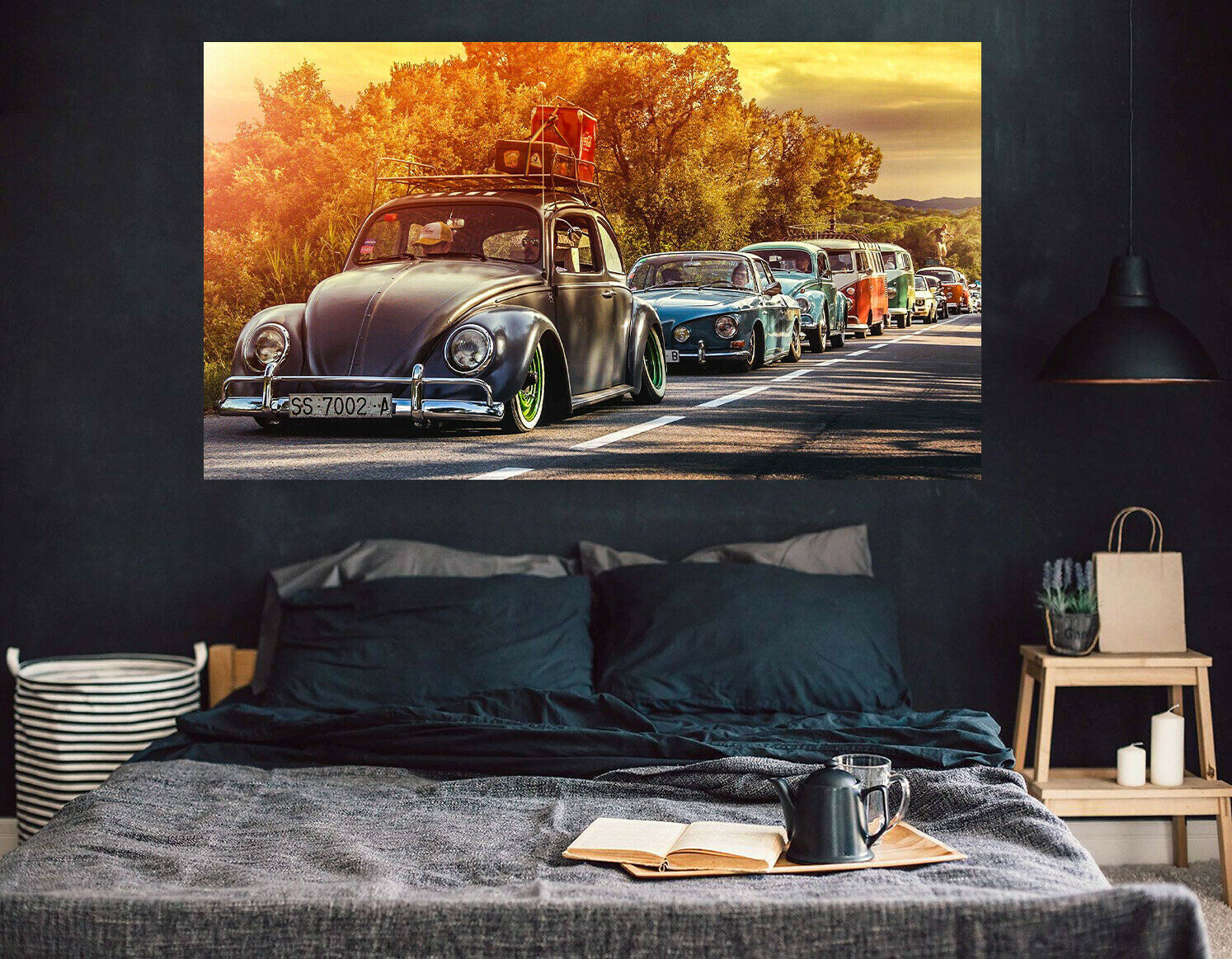 Leinwand Bilder Oldtimer Autos Classic Käfer VW BUS - Hochwertiger Kunstdruck A3344