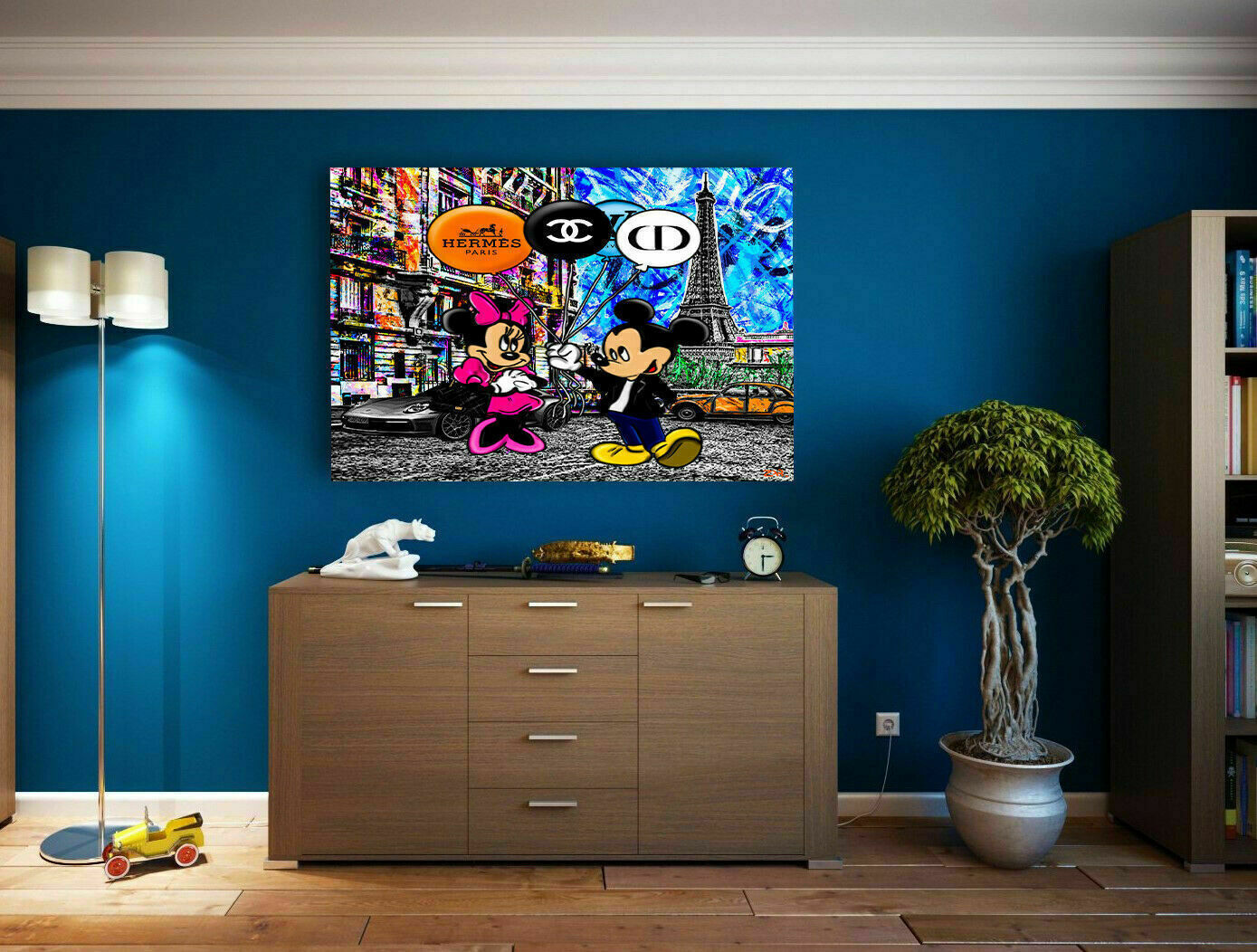 Pop Art Micky Maus Marken Leinwand Bilder Wandbilder - Hochwertiger Kunstdruck B8107