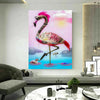 Leinwand Abstrakt Flamingo Tiere Bilder Wandbilder - Hochwertiger Kunstdruck B8124