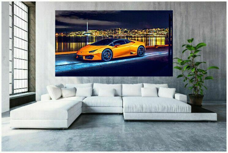 MagicCanvasArt Autos Sportwagen Lamborghini Bilder - Hochwertiger Kunstdruck A3081