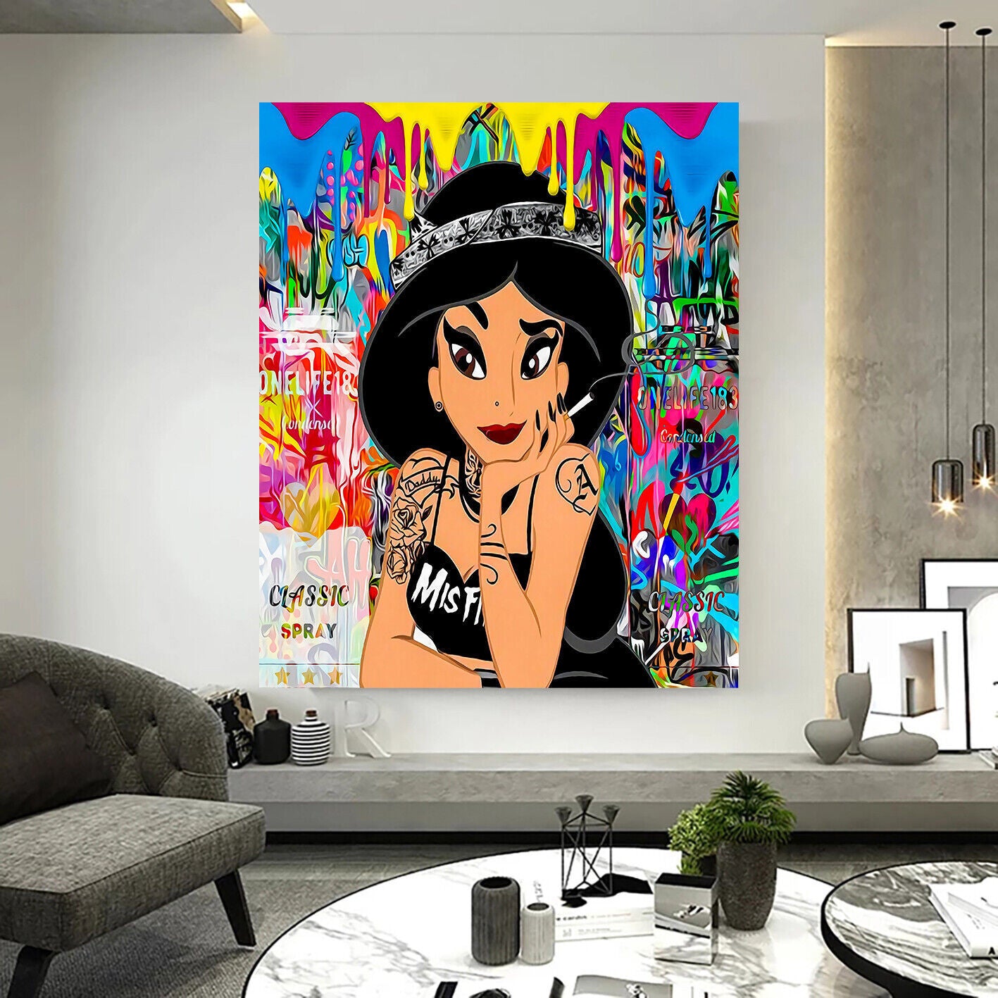 Leinwand Bilder Prinzessin Jasmin Pop Art Wandbilder - Hochwertiger Kunstdruck B8207