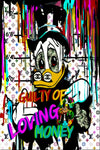 Pop Art Donald Duck Money Leinwand Bilder Wandbilder - Hochwertiger Kunstdruck B8020