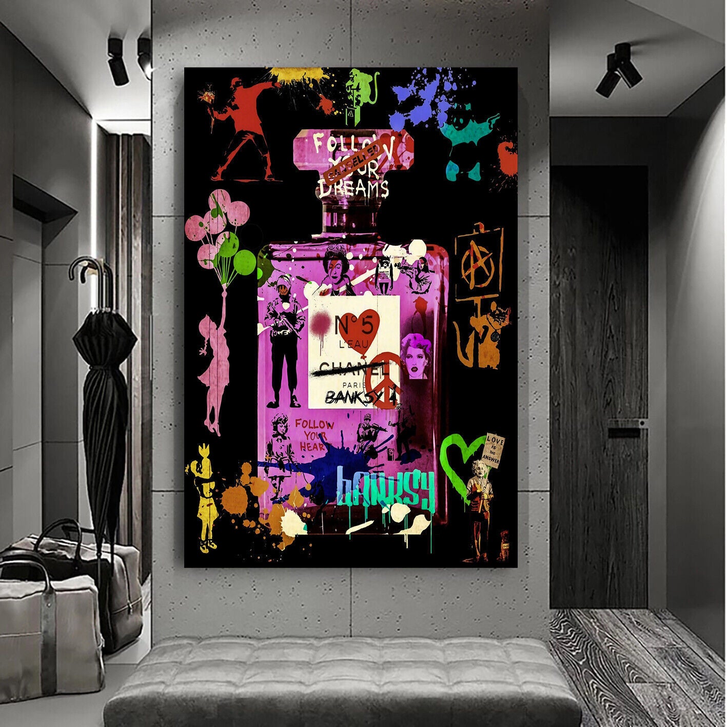 Leinwand Bilder Pop Art Parfum Luxus Wandbilder-Hochwertiger Kunstdruck B8282