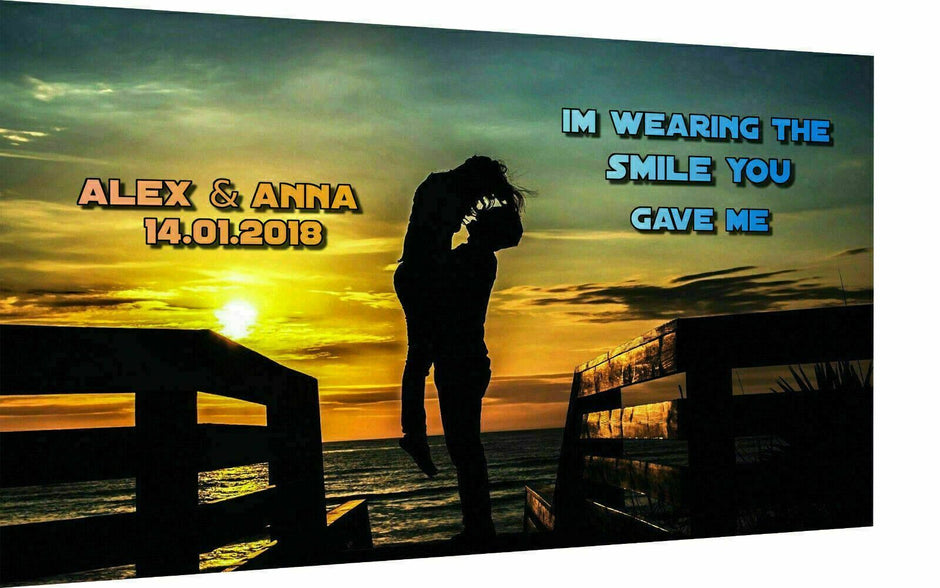 Personalisiertes Liebes Paar Freund Freundinn Geschenk Leinwand Wandbilder