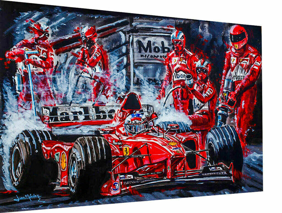 Leinwand Michael Schumacher F1 Abstrakt  Wandbilder - Hochwertiger Kunstdruck A3540