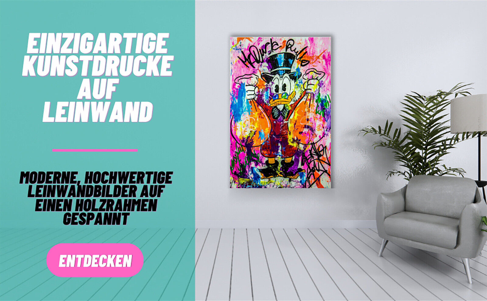 Leinwand Bilder Pop Art Kunst Gemälde Wandbilder-Hochwertiger Kunstdruck B8277