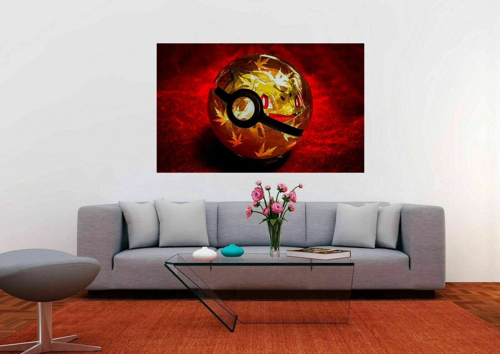 Leinwand Pokemon Pokeball  Bilder Wandbilder - Hochwertiger Kunstdruck A3485