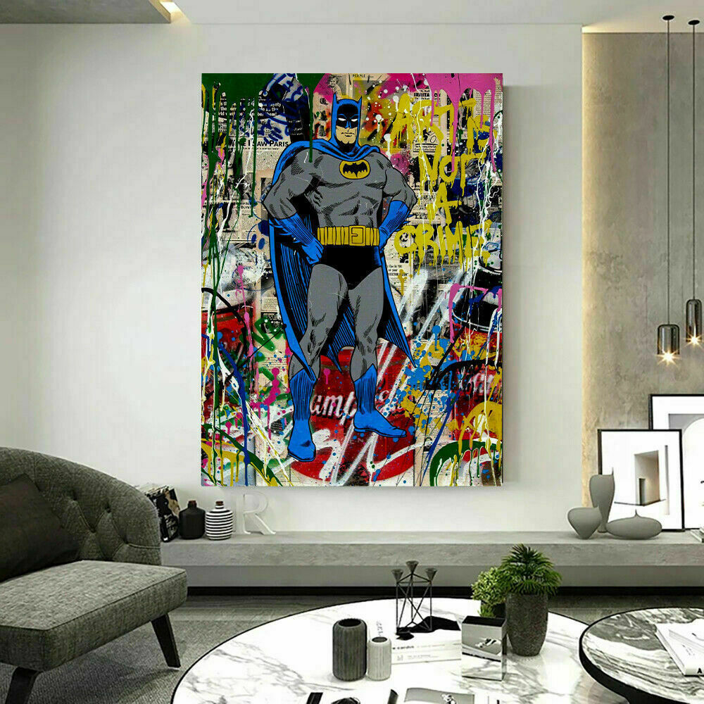 Pop Art Batman Hero Held Leinwand Bilder Wandbilder - Hochwertiger Kunstdruck P5406