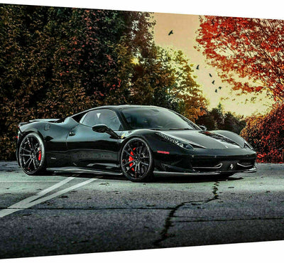 Leinwand Sportwagen Ferrari Autos Bilder Wandbilder - Hochwertiger Kunstdruck A3615
