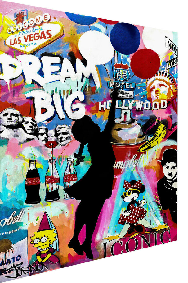 Pop Art Dream big Hollywood Leinwand Bilder Wandbilder - Hochwertiger Kunstdruck B8184