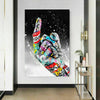 Pop Art Mittelfinger Hand Leinwand Bilder Wandbilder - Hochwertiger Kunstdruck B8148