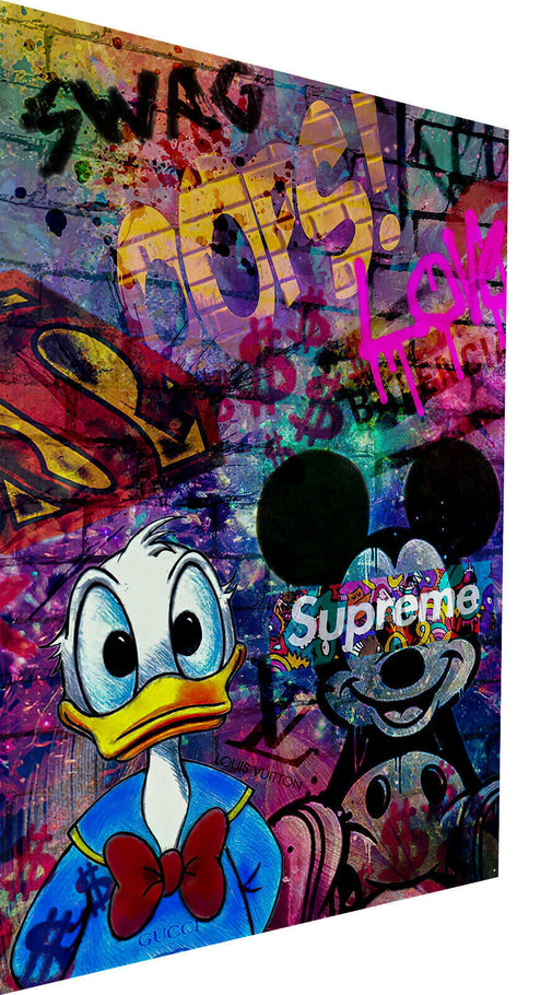 Leinwand Bilder Micky & Duck  Pop Art Wandbilder - Hochwertiger Kunstdruck B8273