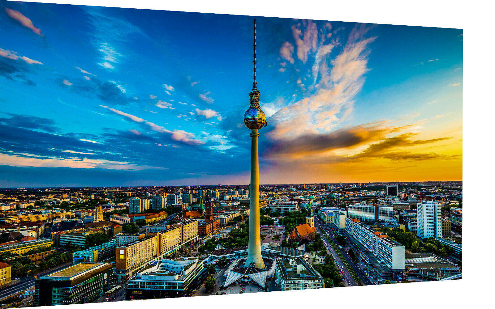 Städte – Hochwertiger Kunstd Leinwand Canvas Bilder Magic Berlin Skyline - Art Wandbilder