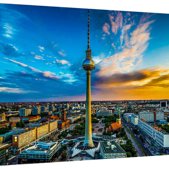 Leinwand Berlin Skyline Städte Bilder Wandbilder - Hochwertiger Kunstdruck A3567