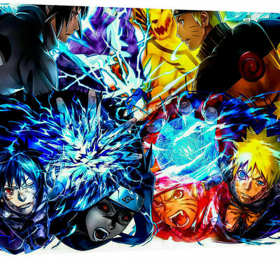 Naruto Anime Sasuke Leinwand Bilder Wandbilder - Hochwertiger Kunstdruck  A3704