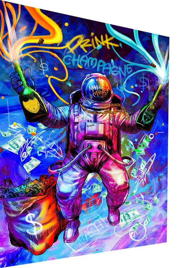 Leinwand Pop Art Astronaut Weltall Wandbilder - Hochwertiger Kunstdruck B8201