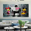 Pop Art Micky Maus Liebe Leinwand Bilder Wandbilder - Hochwertiger Kunstdruck B8106