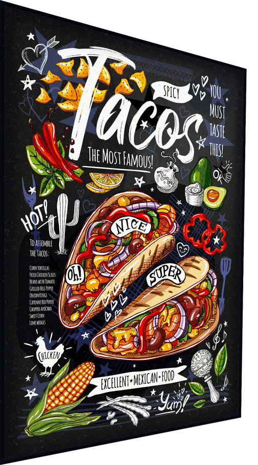 Leinwand Gastro Tacos Speisekarte Bilder Wandbilder - Hochwertiger Kunstdruck B8243