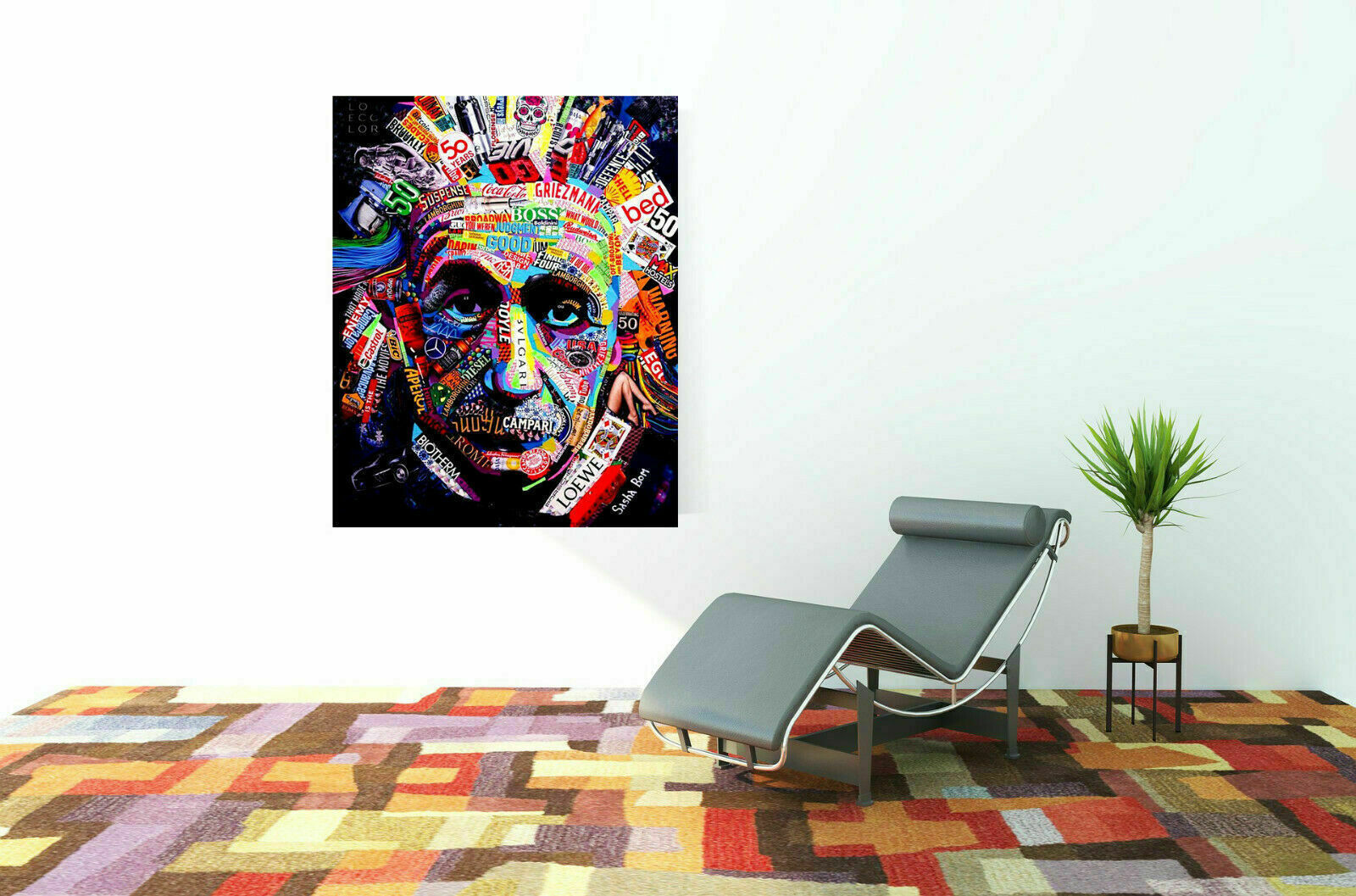 Leinwand Pop Art Albert Einstein Bilder Wandbilder - Hochwertiger Kunstdruck B8305