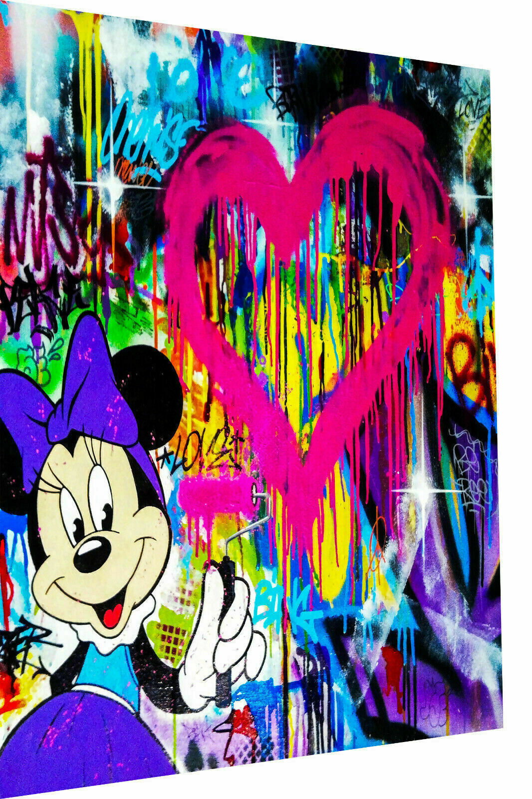 Pop Art Micky Maus Herz Leinwand Bilder Wandbilder - Hochwertiger Kunstdruck B8084