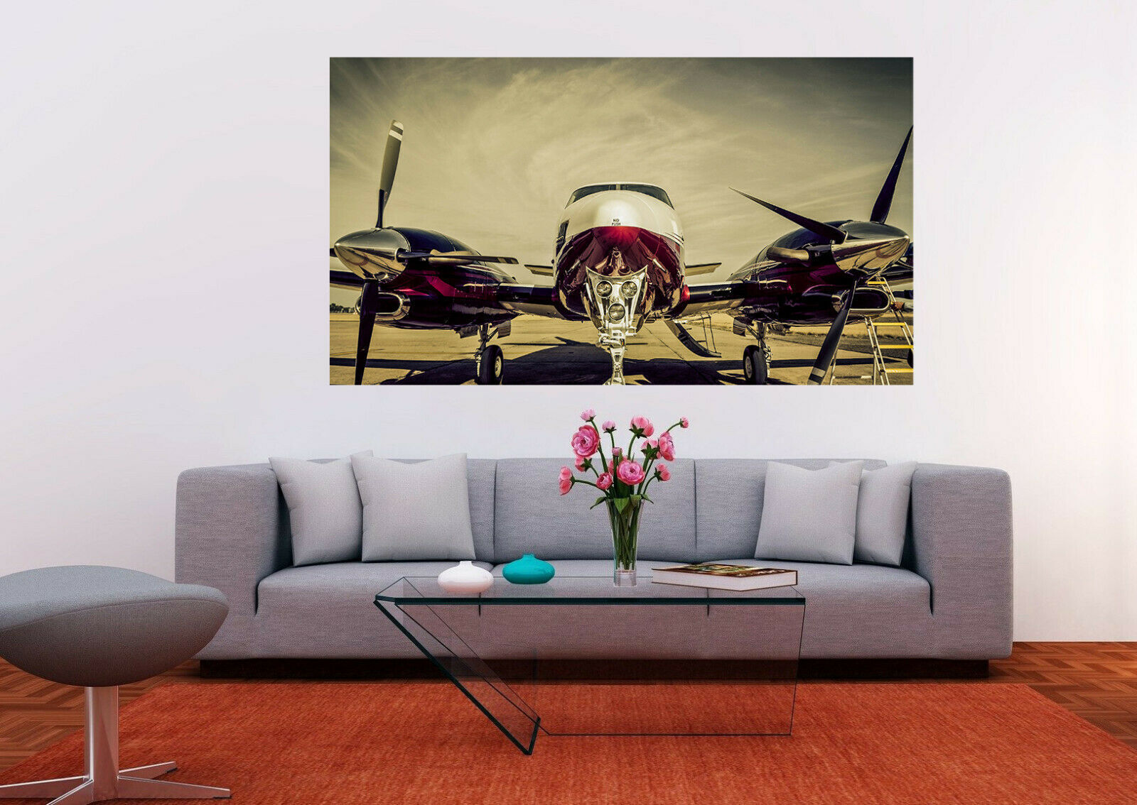Leinwand Flugzeug Pilot Maschinen Bilder Wandbilder - Hochwertiger Kunstdruck A3727