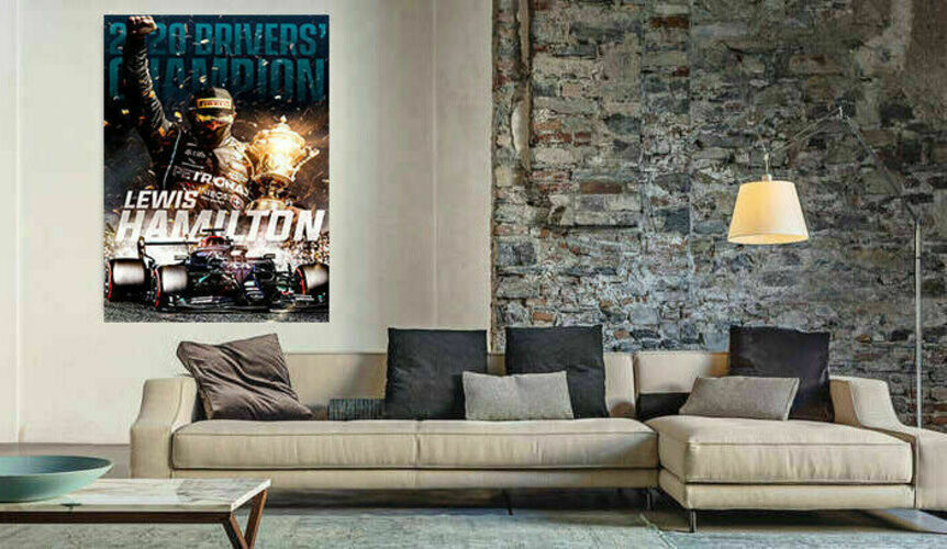 Formel 1  Lewis Hamilton Leinwand Mercedes Wandbilder - Hochwertiger Kunstdruck P5340