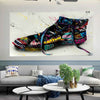 Abstrakte Schuhe Sneaker Leinwand Bilder Wandbilder - Hochwertiger Kunstdruck B8045