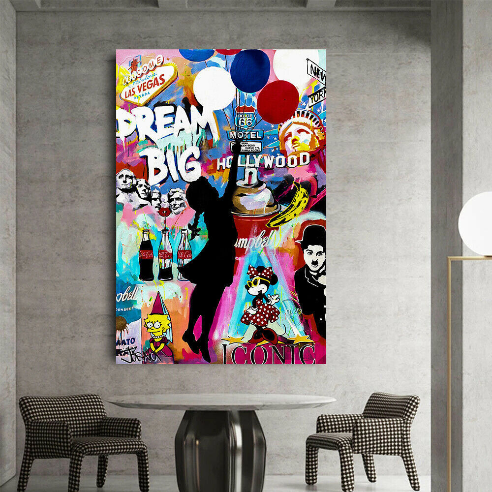 Pop Art Dream big Hollywood Leinwand Bilder Wandbilder - Hochwertiger Kunstdruck B8184