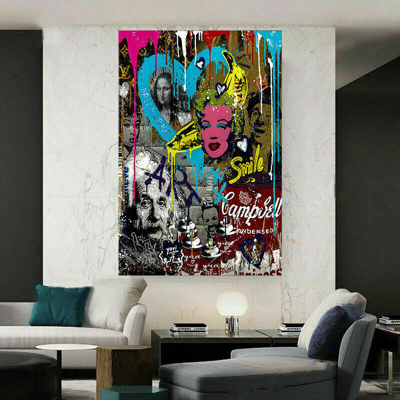 Pop Art Leinwand Kunst Art Bilder Wandbilder - Hochwertiger Kunstdruck B8057