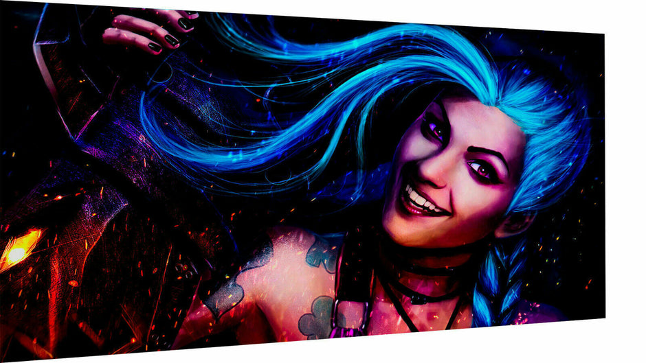 Leinwand Bilder Wandbilder League of Legends Jinx - Hochwertiger Kunstdruck A3189