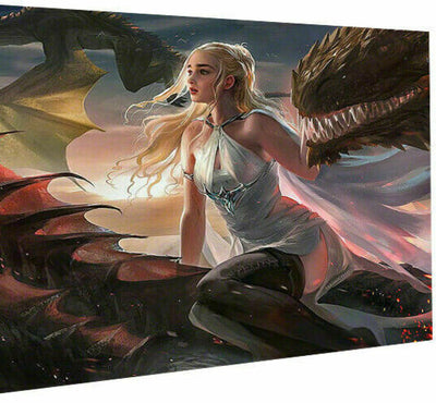 Leinwand Game of Thrones GoT Khaleesi Bilder Wandbilder -Hochwertiger Kunstdruck A3576