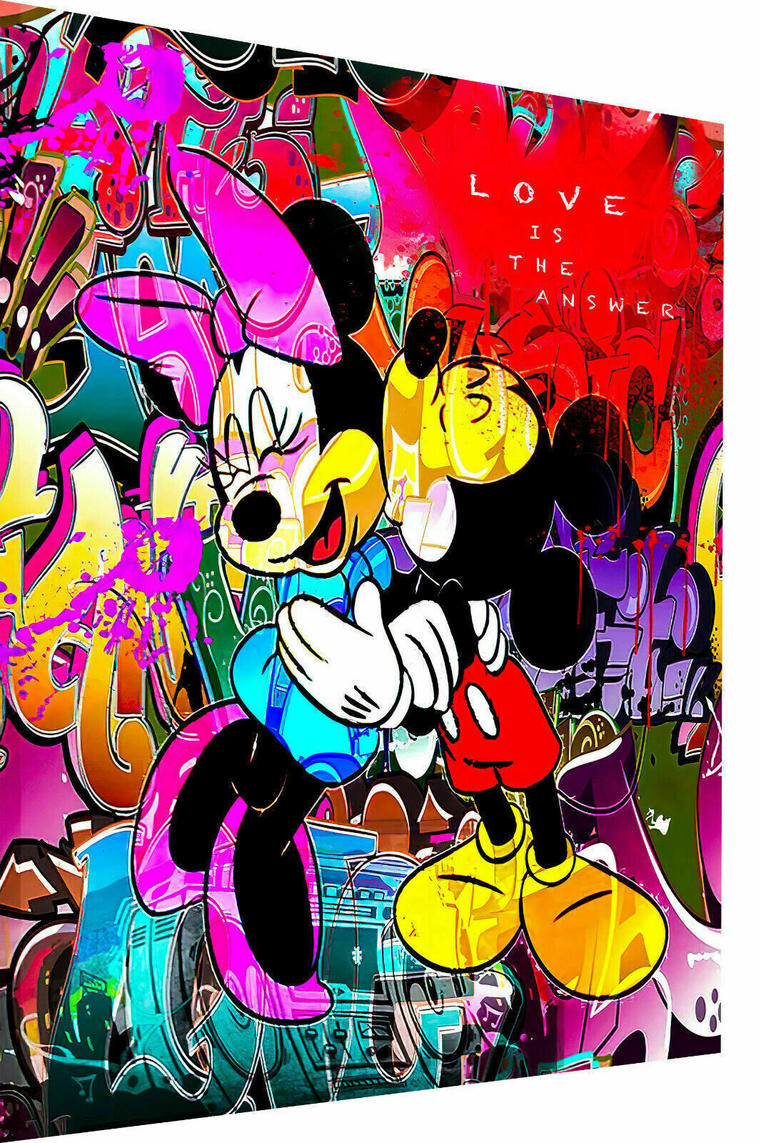 Pop Art Micky Maus Minnie Leinwand Bilder Wandbilder - Hochwertiger Kunstdruck B8111