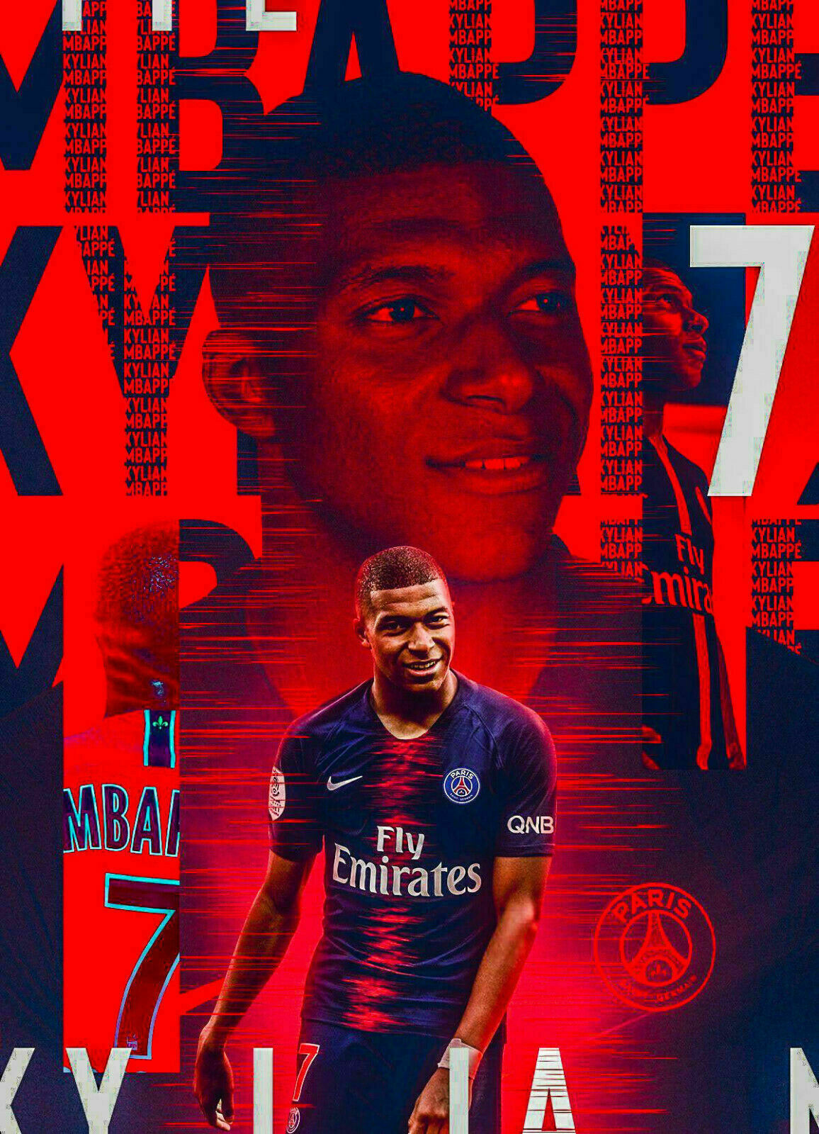 Leinwand Bilder Wandbilder Sport Fußball Kylian Mbappe  -Hochwertiger Kunstdruck A3225