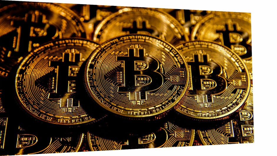 Leinwand Bitcoins Gold Bilder Wandbilder - Hochwertiger Kunstdruck A3716