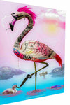 Leinwand Abstrakt Flamingo Tiere Bilder Wandbilder - Hochwertiger Kunstdruck B8124