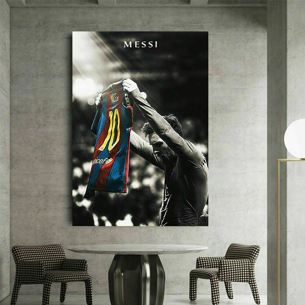 Fußball Sport Lionel Messi Leinwand Bilder Wandbilder - Hochwertiger Kunstdruck B8308