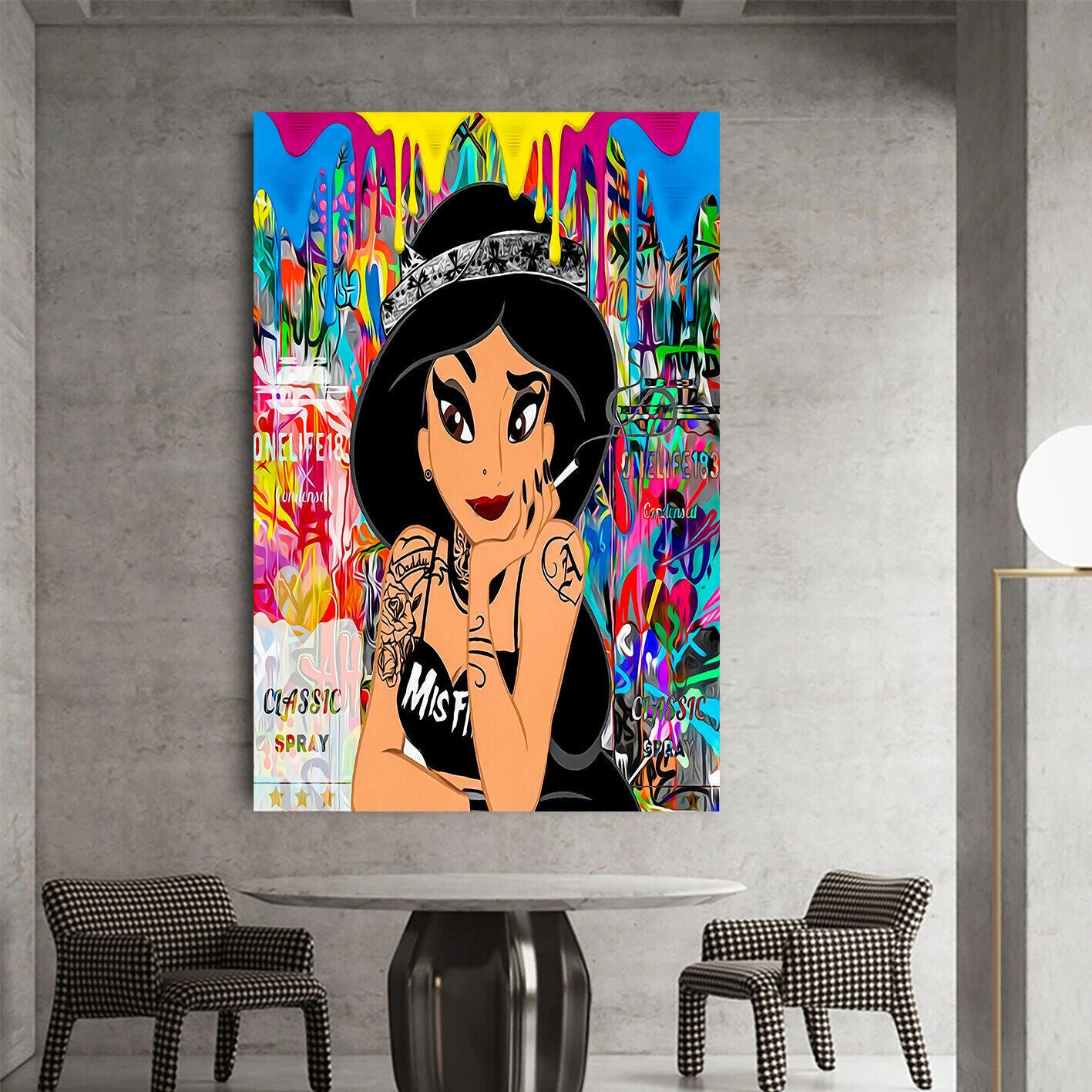 Leinwand Bilder Prinzessin Jasmin Pop Art Wandbilder - Hochwertiger Kunstdruck B8207